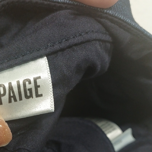 Womens Blue Denim Jeans By Paige, Sz 27, Straight Cut , Long Leg, Stretch - Picture 6 of 15